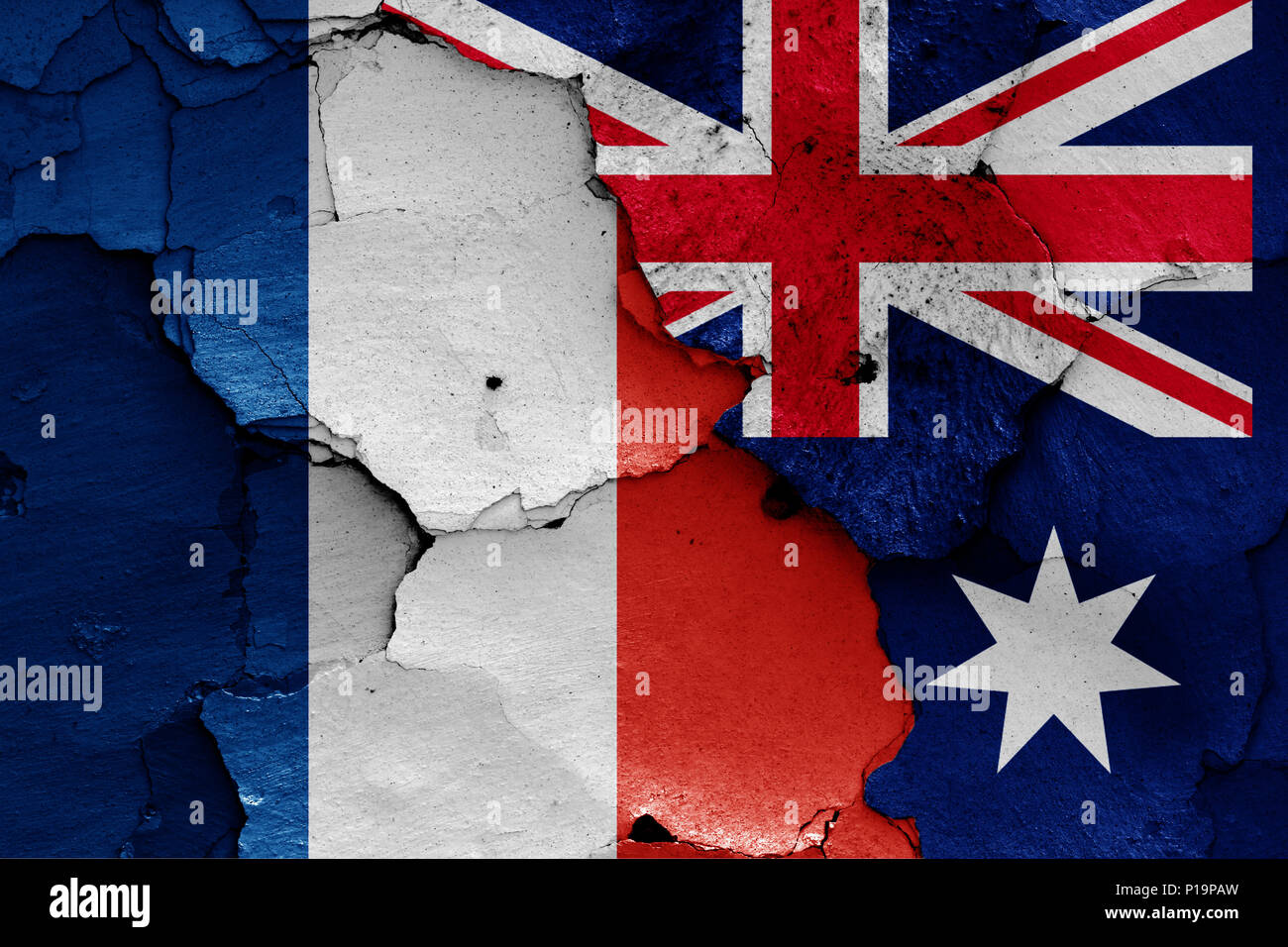 Drapeaux De La France Et L Australie Photo Stock Alamy