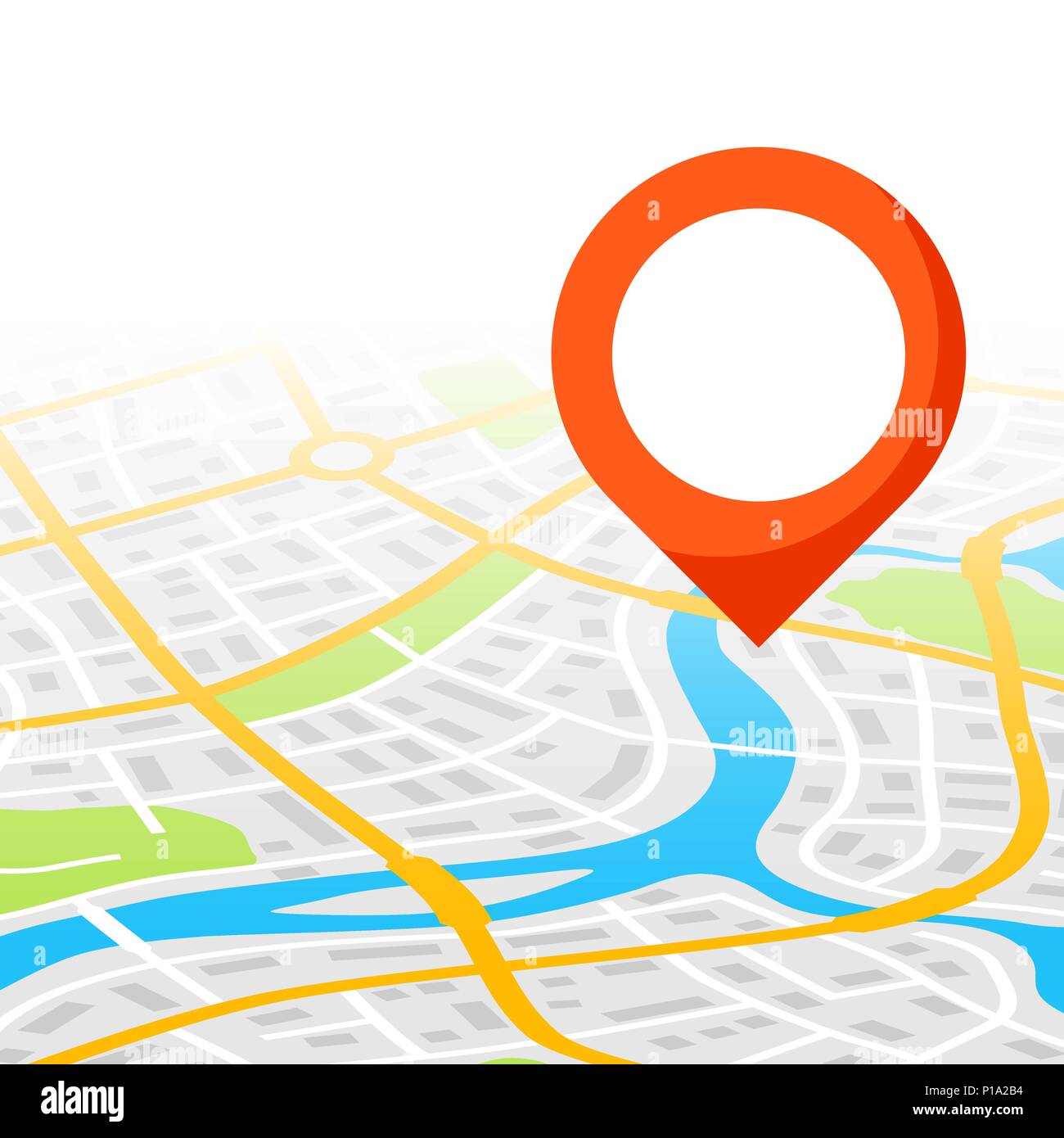 Résumé Plan de ville historique avec le marqueur. Illustration de Vecteur