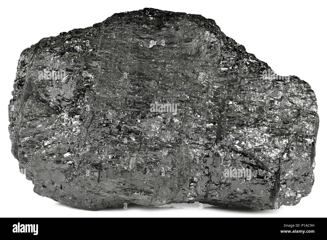 Le lignite (charbon brun) de Bergheim/ Allemagne isolé sur fond blanc Banque D'Images