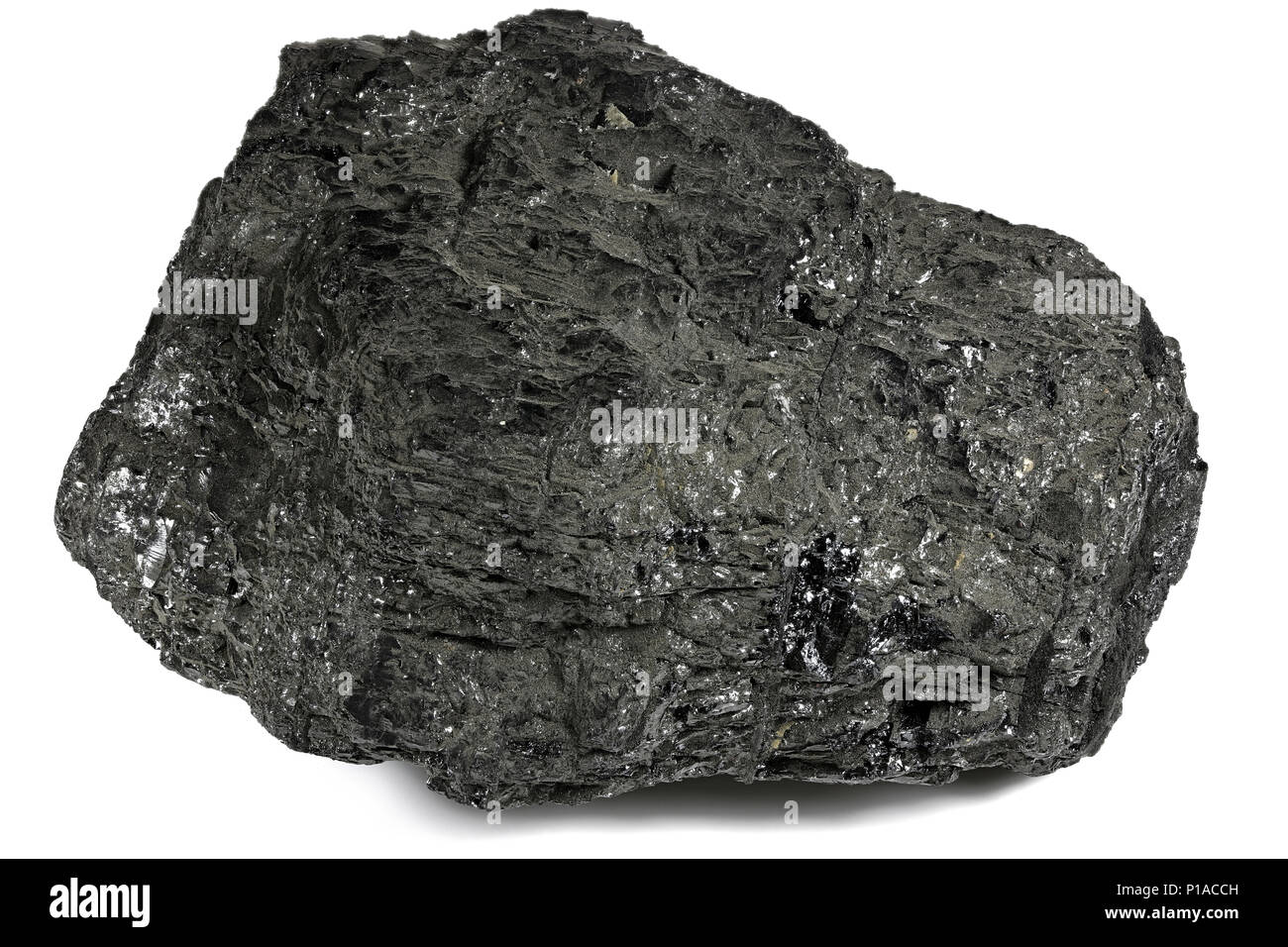 Le lignite (charbon brun) de Bergheim/ Allemagne isolé sur fond blanc Banque D'Images