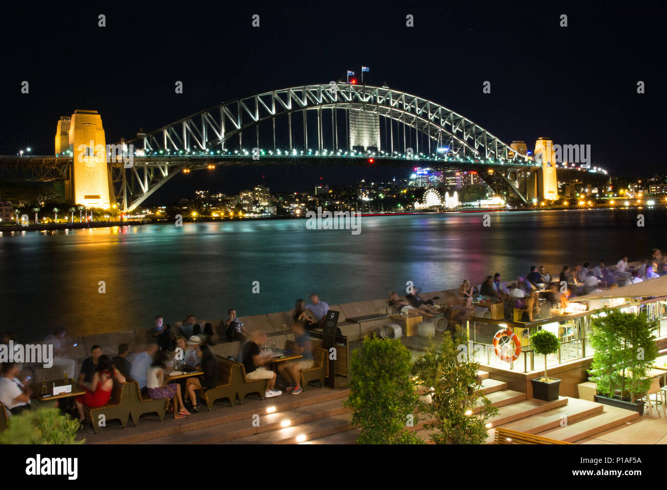 Sydney Harbour Bridge de nuit Banque D'Images
