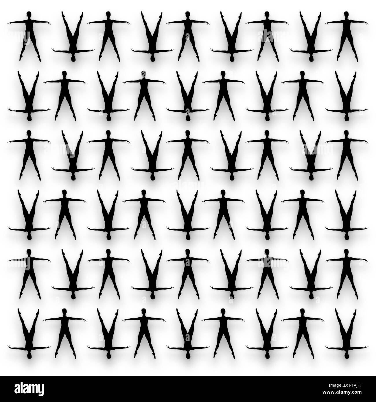 Plusieurs images amélioré numériquement d'une silhouette d'un danseur de ballet féminin comme elle équilibre sur ses orteils avec les mains tendues Banque D'Images