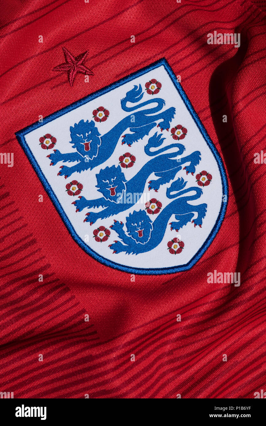 England Away Jersey. Coupe du Monde FIFA 2018. Banque D'Images