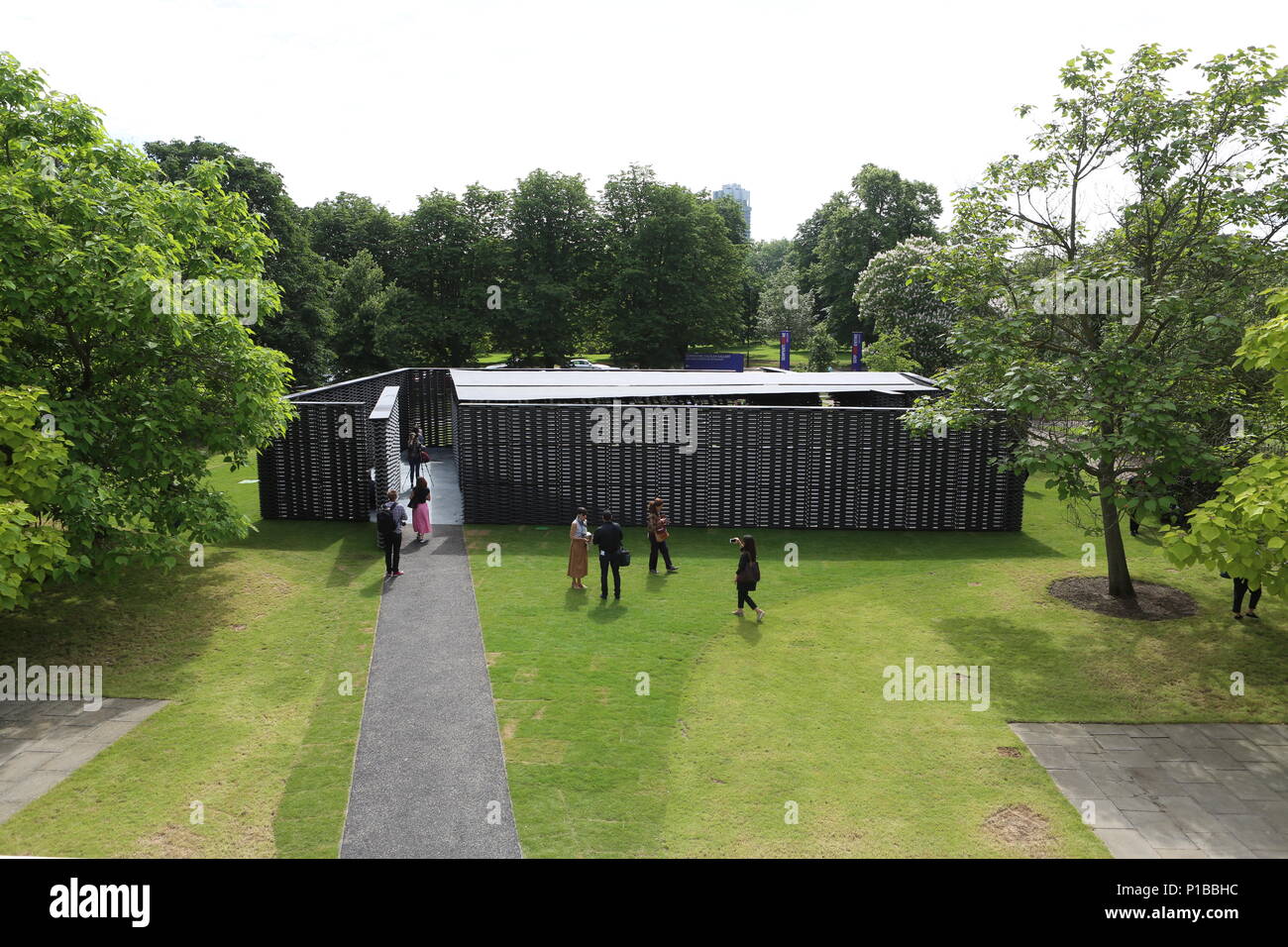 Pavillon Serpentine conçu par Frida Escobedo 15 juin - 7 Oct 2018 Banque D'Images