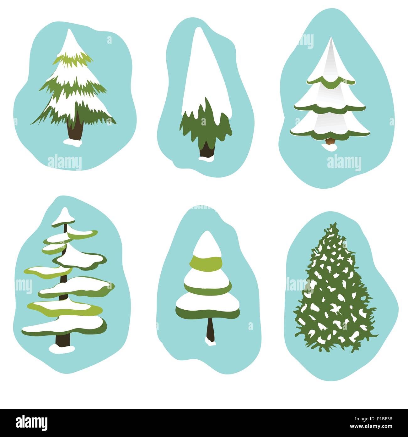 Les icônes de l'arbre de Noël, Illustration de Vecteur