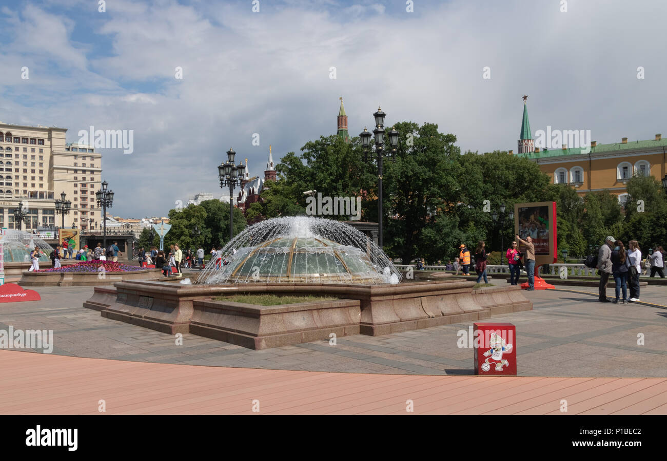 Le centre-ville de Moscou, le Kremlin, la Russie, la Coupe du Monde 2018, Football Banque D'Images