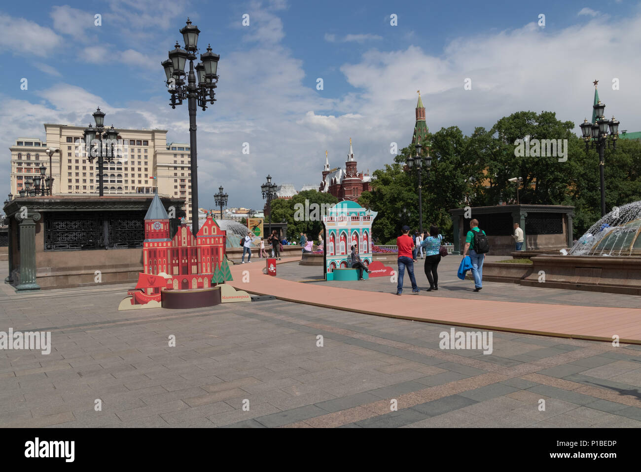 Le centre-ville de Moscou, le Kremlin, la Russie, la Coupe du Monde 2018, Football Banque D'Images