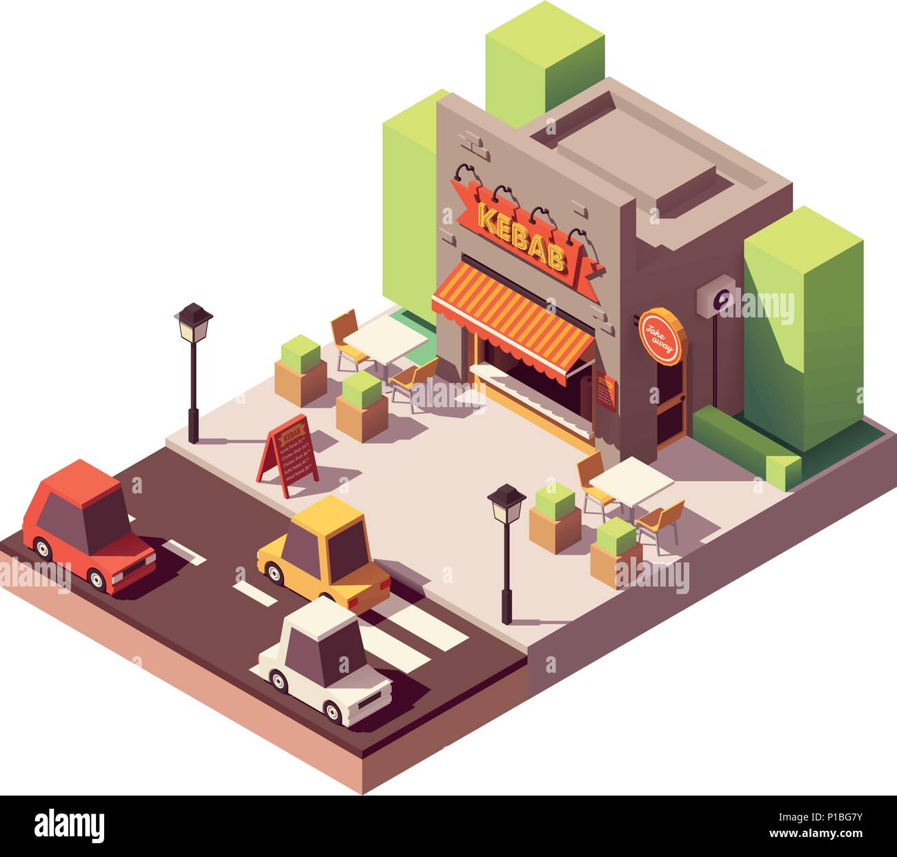 Kebab isométrique vectoriel Illustration de Vecteur