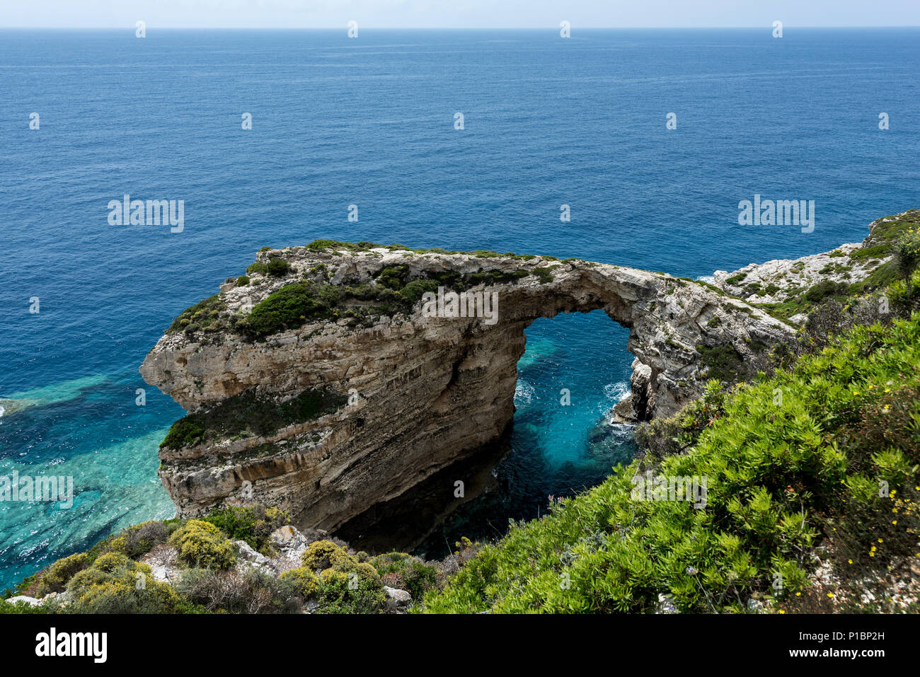 Tripitos Arch, Paxos. Banque D'Images