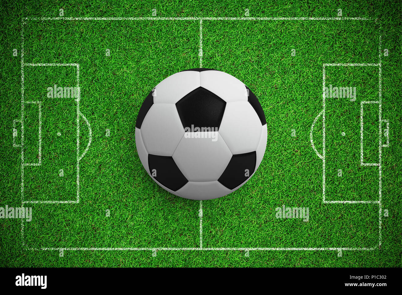 Image composite de football noir et blanc Banque D'Images