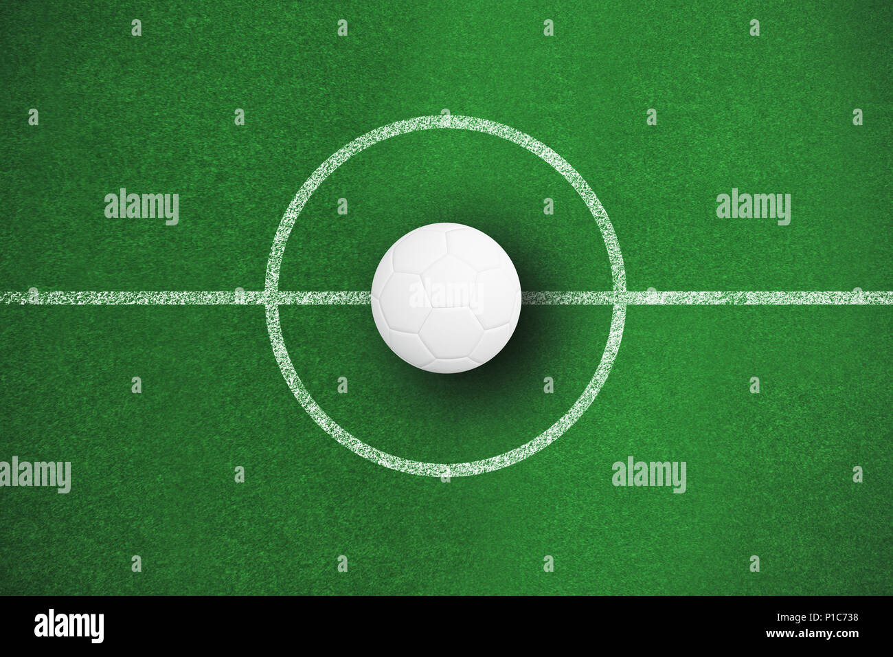 Image composite de football en cuir blanc générées numériquement Banque D'Images