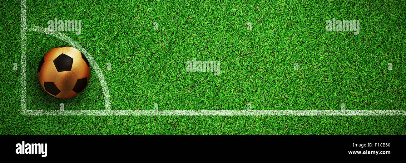 Image composite de football d'or Banque D'Images