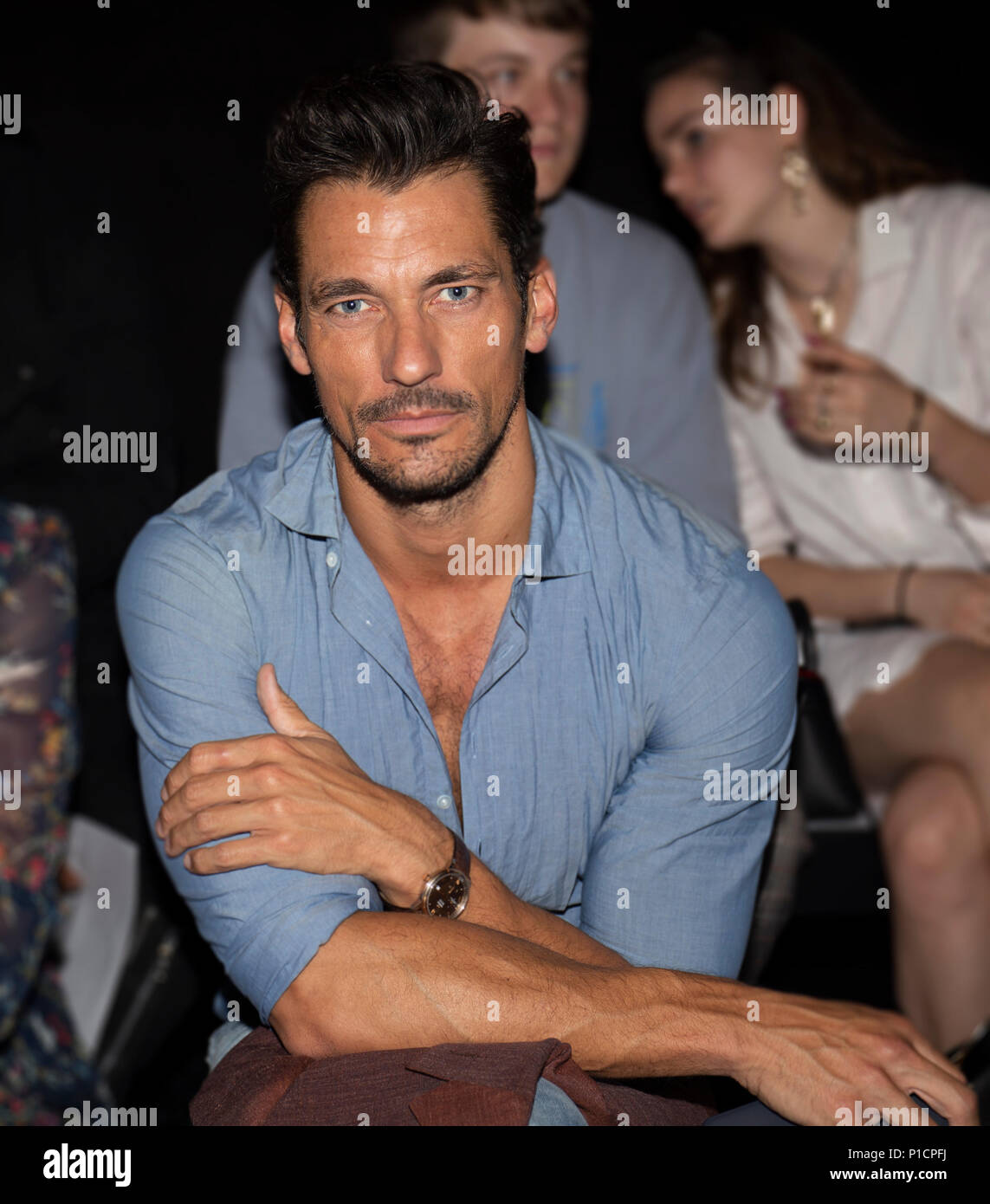 Londres, Royaume-Uni. 11 juin 2018. David Gandy rangée avant le défilé de la Cécité SS19 au London Fashion Week Men's Crédit : Paul/Licorish Alamy Live News Banque D'Images