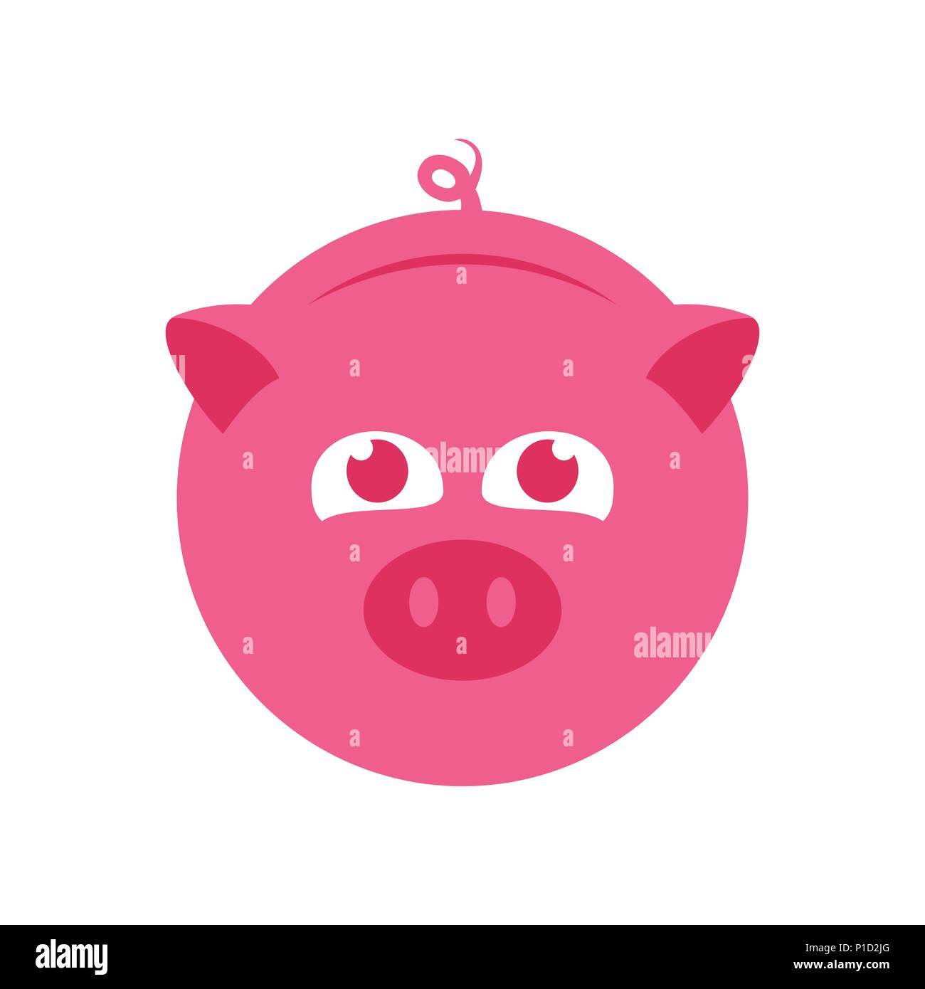 Cute Pink Piggy Bank Symbole Vecteur Conception Logo Graphique Illustration de Vecteur