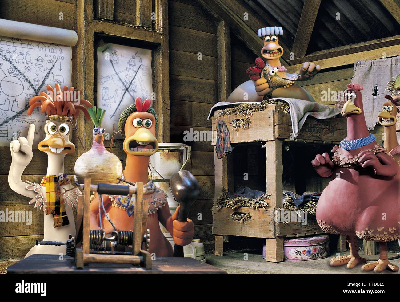 Titre original : CHICKEN RUN. Titre en anglais : CHICKEN RUN. Film Réalisateur : NICK PARK, PETER LORD. Année : 2000. Credit : DREAMWORKS / Album Banque D'Images