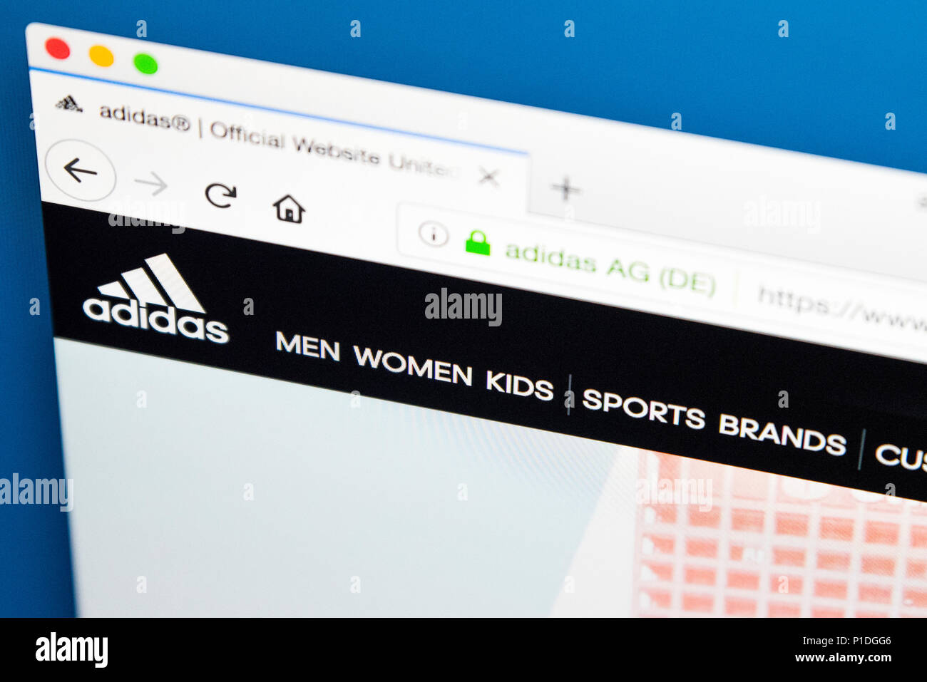 Londres, Royaume-Uni - 23 MAI 2018 : La page d'accueil du site web officiel  de Adidas - le plus grand fabricant de vêtements de sport en Europe, le 23  mai 2018 Photo Stock - Alamy