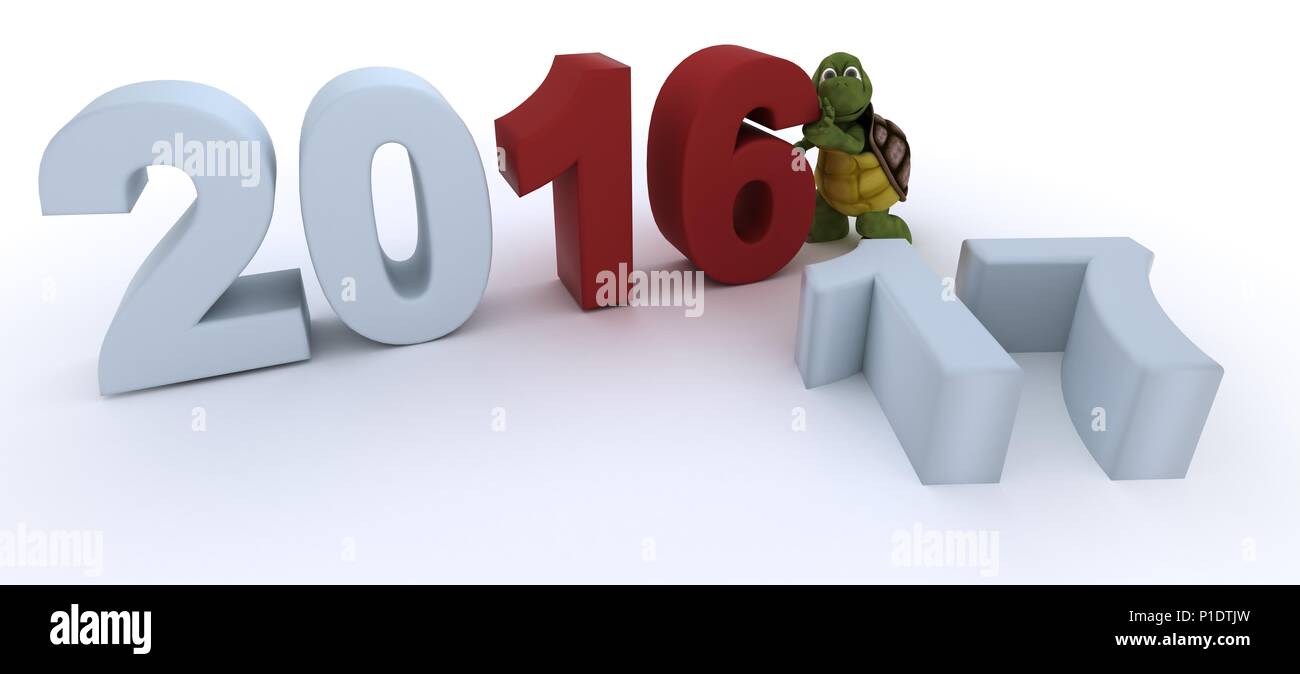 3D render of a new year 2017 tortue Banque D'Images