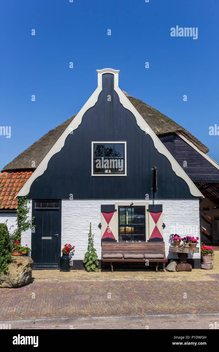 Maison traditionnel hollandais dans l'île de Texel Oudeschild, Holland Banque D'Images