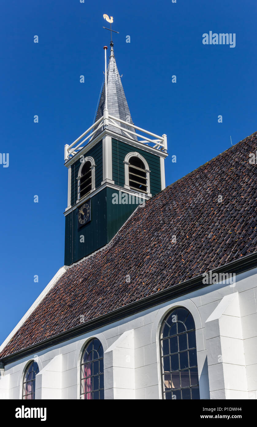 Tour de l'église en Zeemanskerk sur l'île de Texel Oudeschild, Holland Banque D'Images