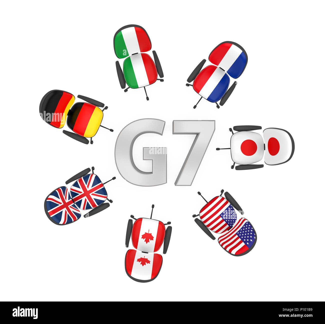 Les pays du G7 Sommet isolé Concept Banque D'Images