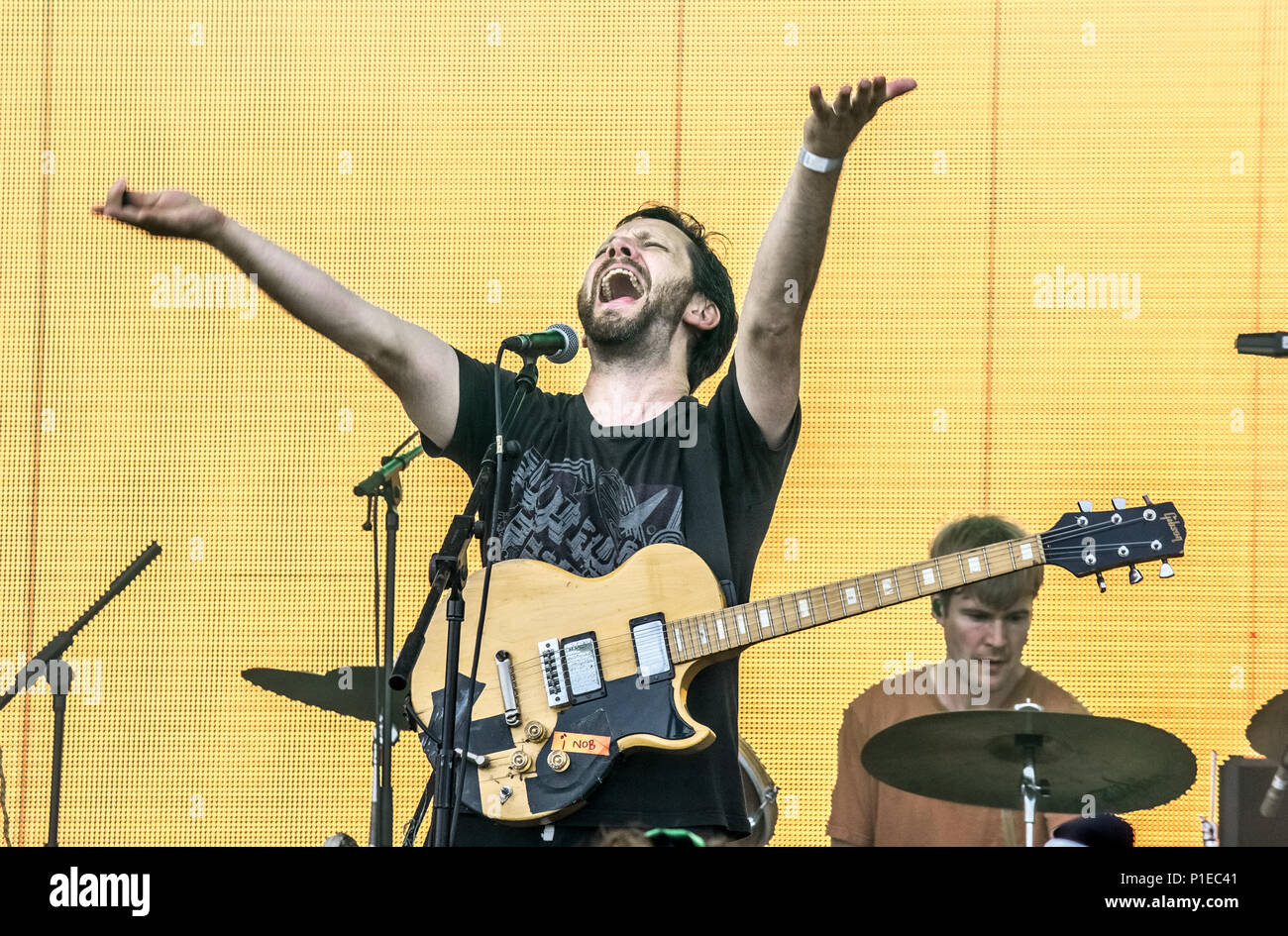 British Sea Power live au Festival victorieux en 2017. Banque D'Images