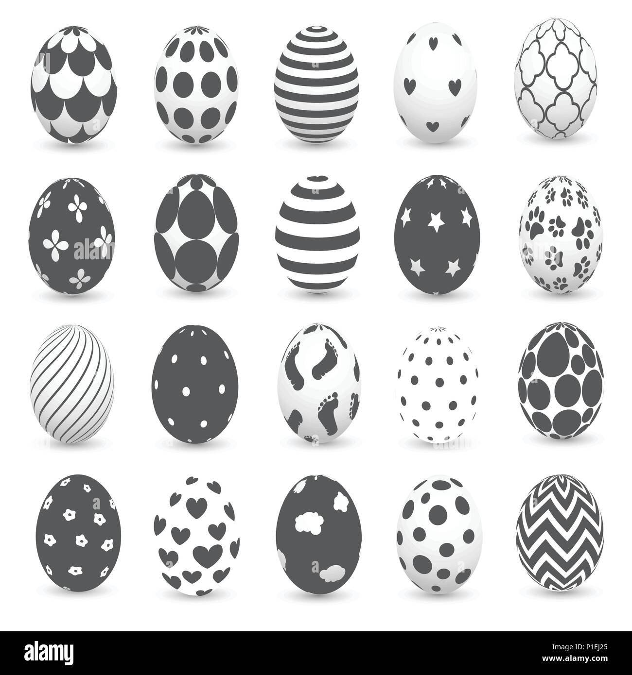Ensemble d'oeufs de Pâques Illustration de Vecteur Ensemble d'oeufs de Pâques Illustration de Vecteur