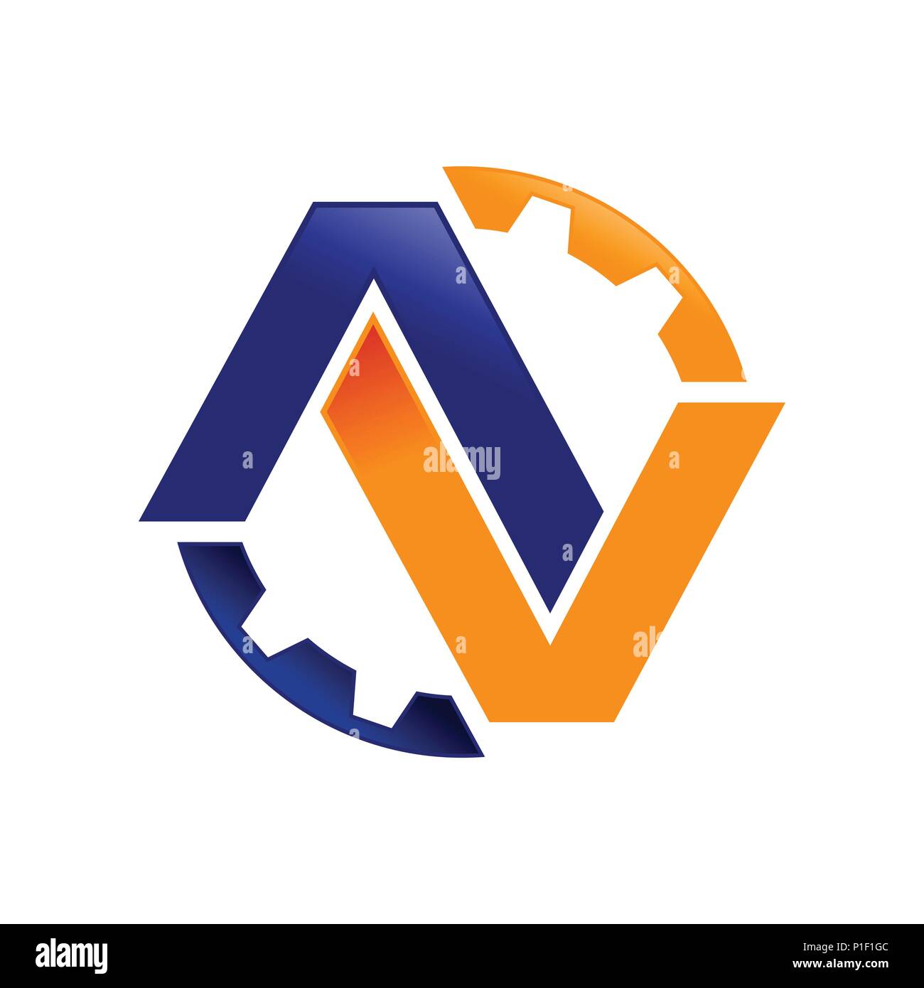 Initiales de l'ingénierie AV Lettermark Logo Design graphique symbole vecteur Illustration de Vecteur