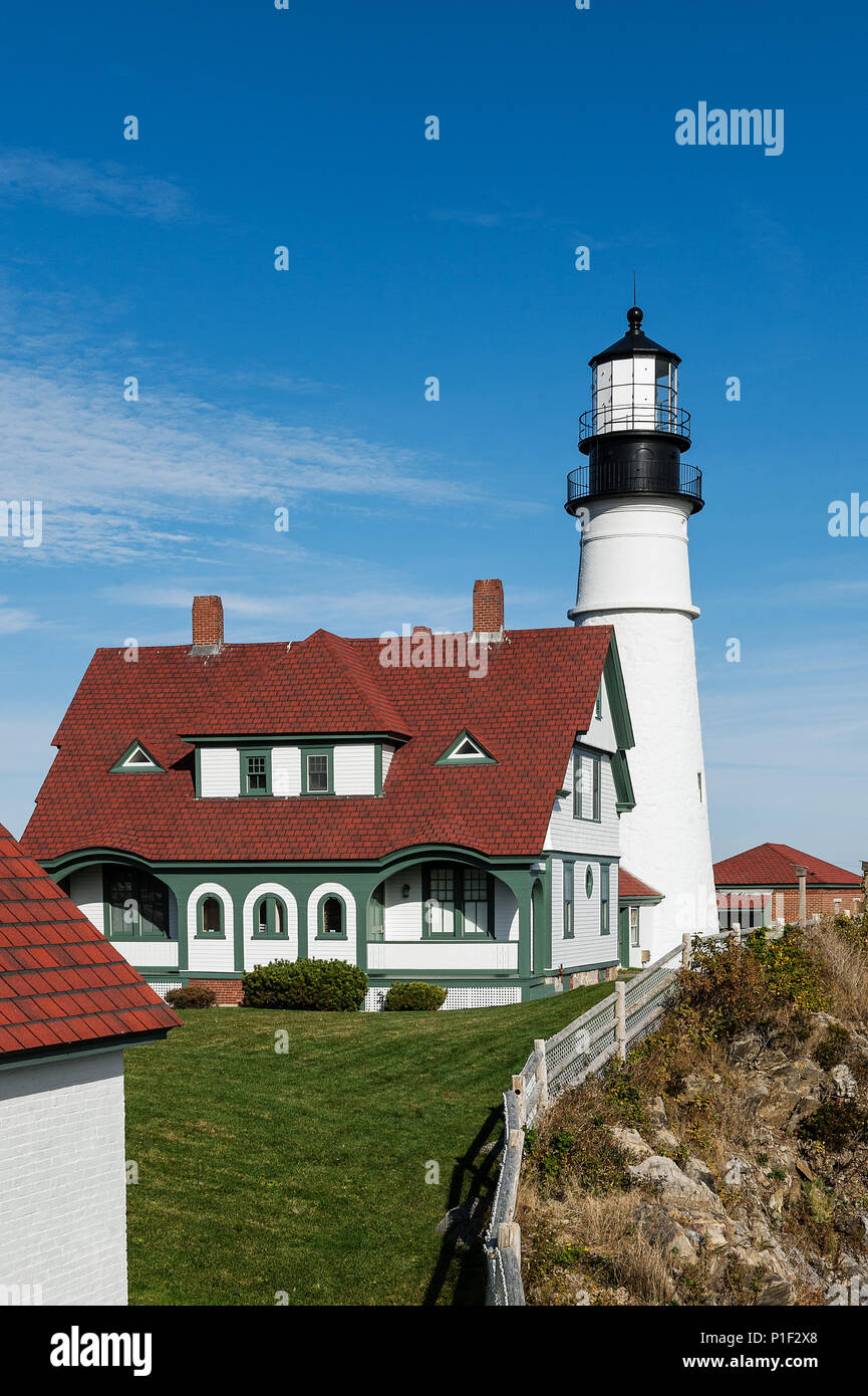 Portland Head Lighthouse, Cape Elizabeth, Maine, USA. Banque D'Images