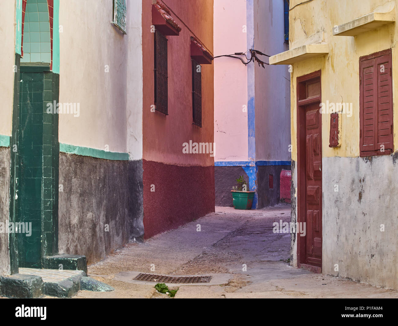 L'interblocage dans la Médina portugaise ville berbère d'El Jadida, Maroc. Banque D'Images