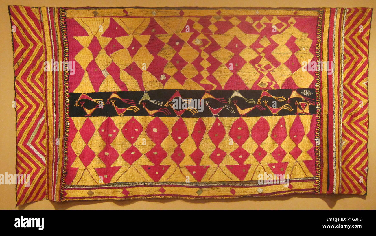 'Phulkari' (suite nuptiale châle), Punjab, début xxe siècle, le coton, la soie et la broderie, Honolulu Academy of Arts. Banque D'Images