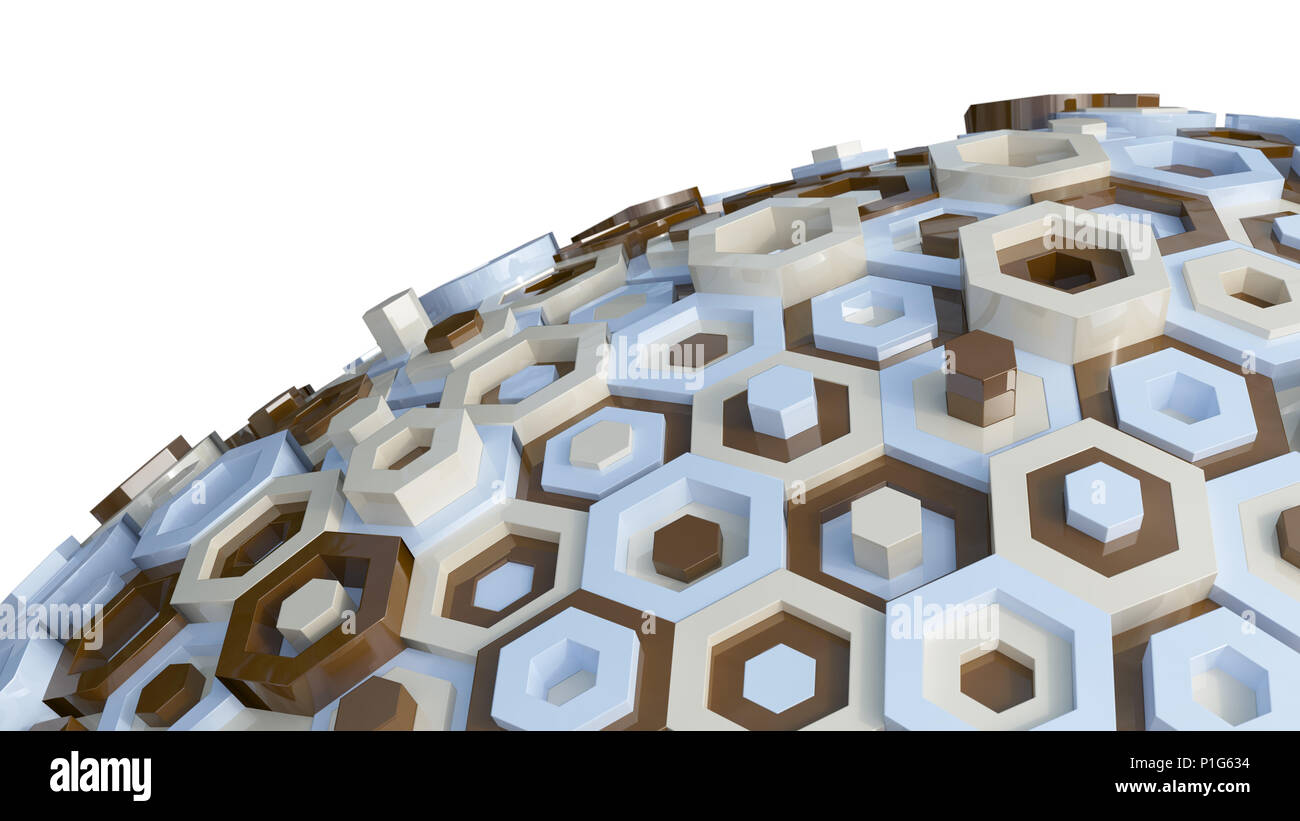 Hex de rendu 3D Abstract Background Banque D'Images