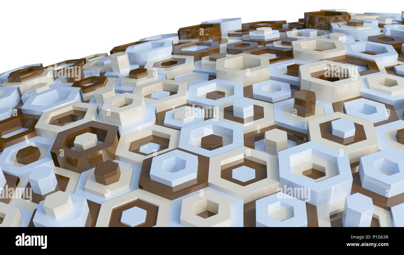 Hex de rendu 3D Abstract Background Banque D'Images
