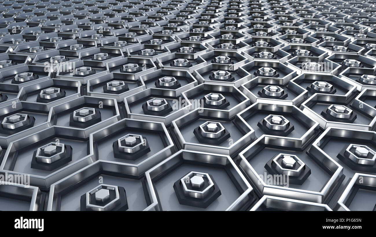 Hex de rendu 3D Abstract Background Banque D'Images