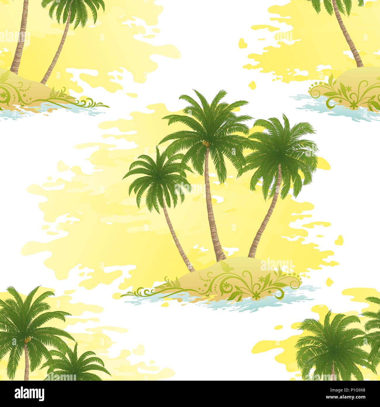 Avec l'île de Palms Seamless Illustration de Vecteur