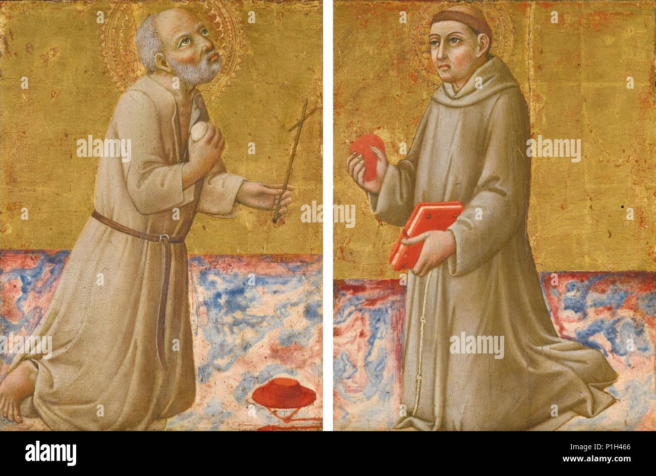 "Saint Jérôme et saint Antoine de Padoue' de Sano di Pietro. Banque D'Images