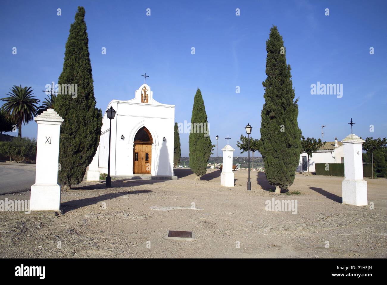 Espagne - Catalogne - Ribera d ?Ebre (district) - Tarragone. Mora d'Ebre ; Ermita del Calvari(o). Banque D'Images