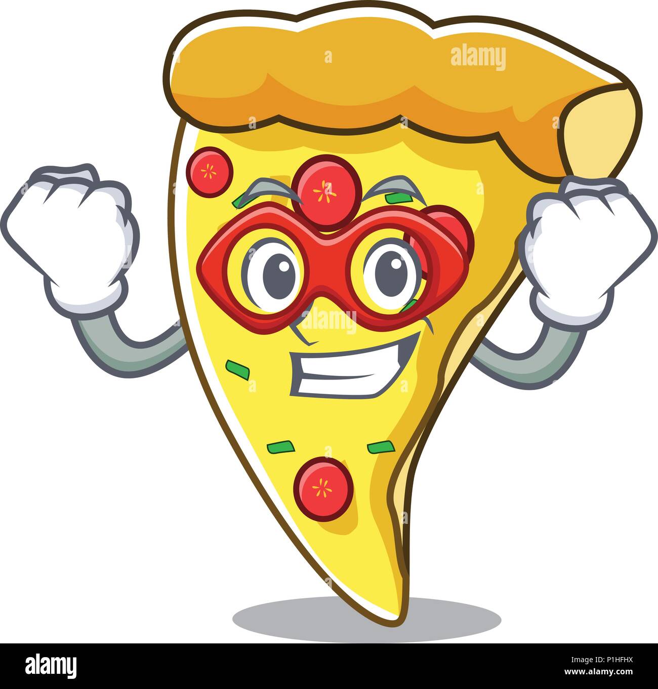 Super Heros De Dessin Anime Caractere Pizza Slice Image Vectorielle Stock Alamy