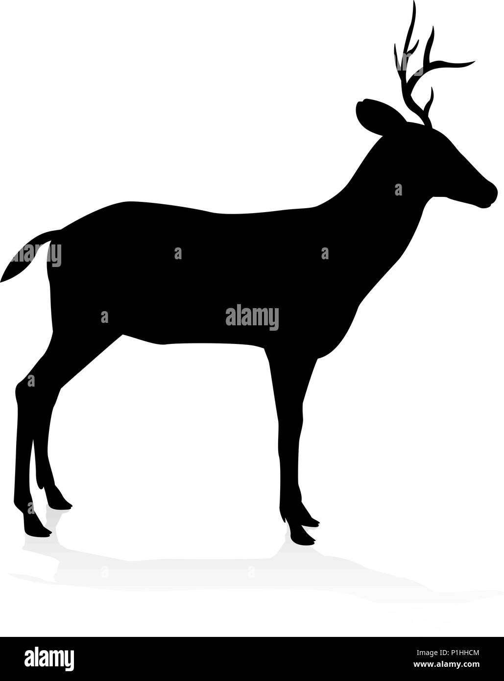Silhouette Animal Deer Illustration de Vecteur