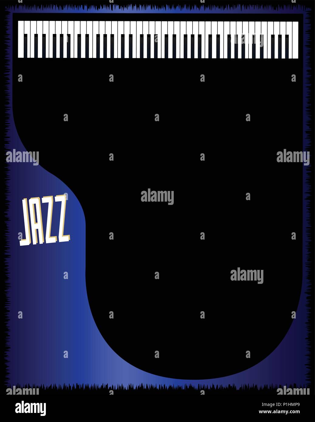 Un piano et jazz club sty;fond eposter Illustration de Vecteur