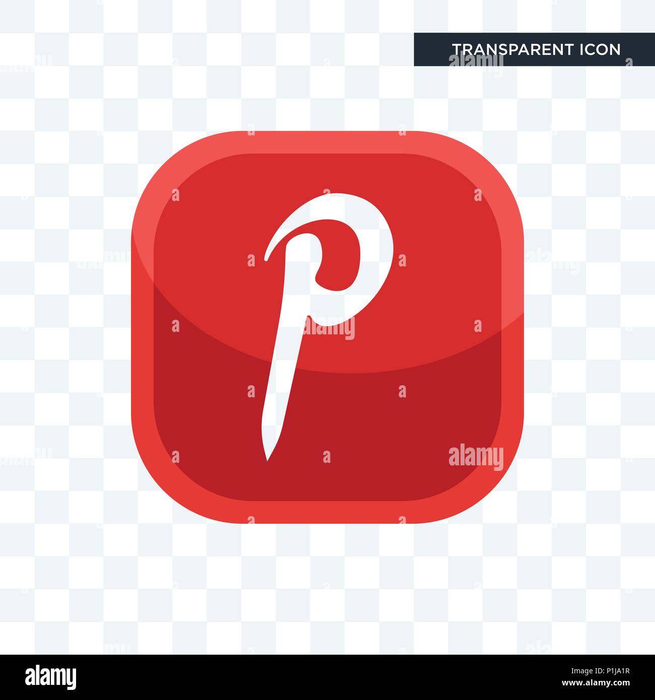 Pinterest icône vecteur isolé sur fond transparent, concept logo pinterest Illustration de Vecteur