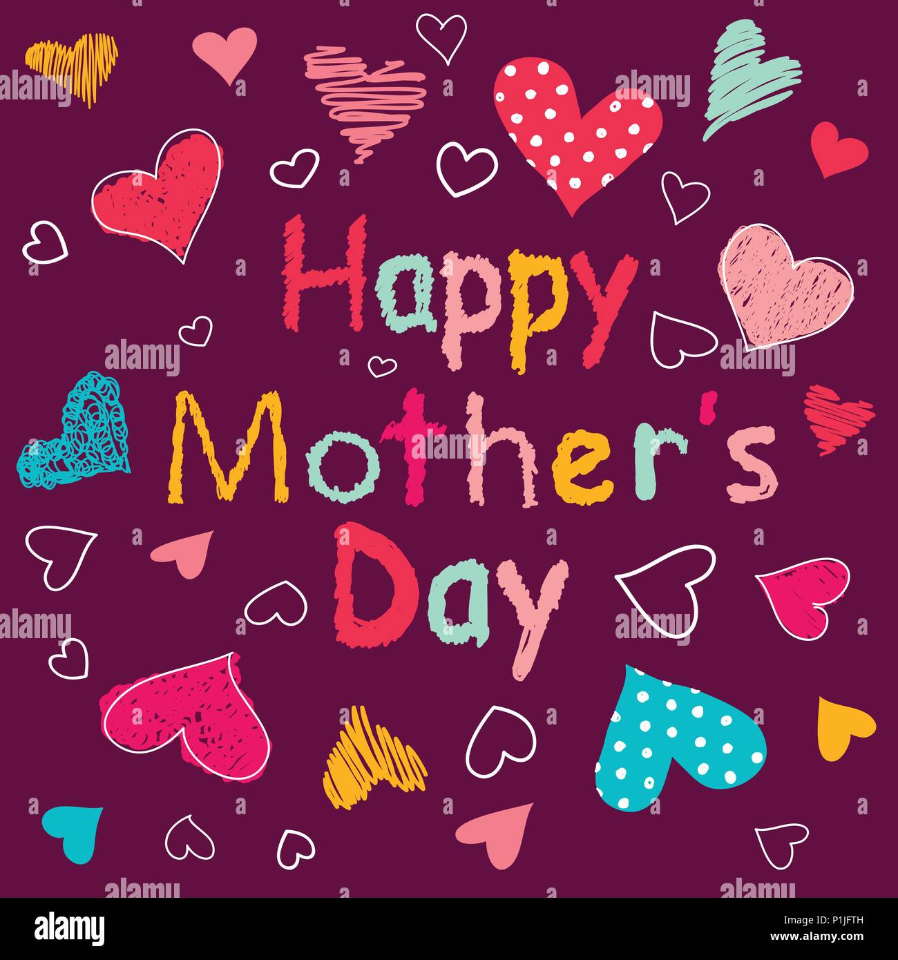 Happy Mother's Day Greeting card Illustration de Vecteur