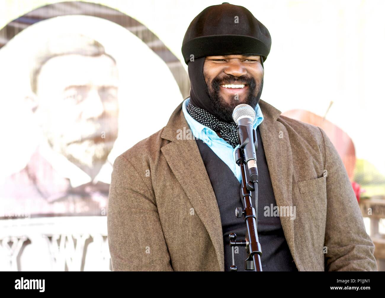 Gregory Porter, 2015. Artiste : Alan John Ainsworth. Banque D'Images