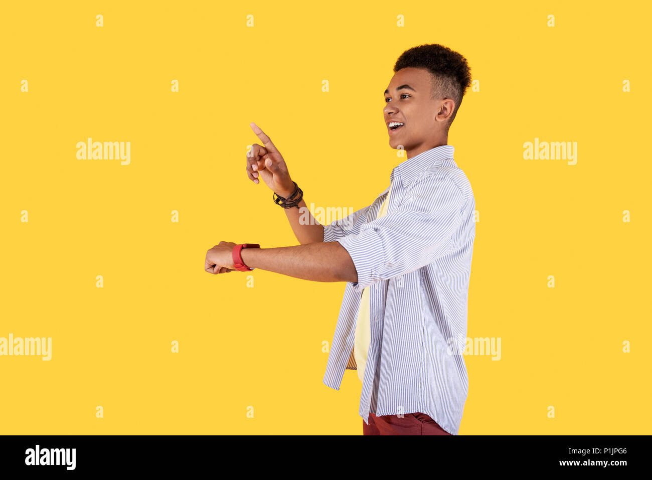 Enchanté nice man smiling Banque D'Images