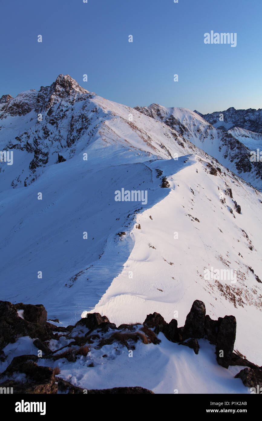 Nuit d'hiver à la montagne Tatras - Banque D'Images