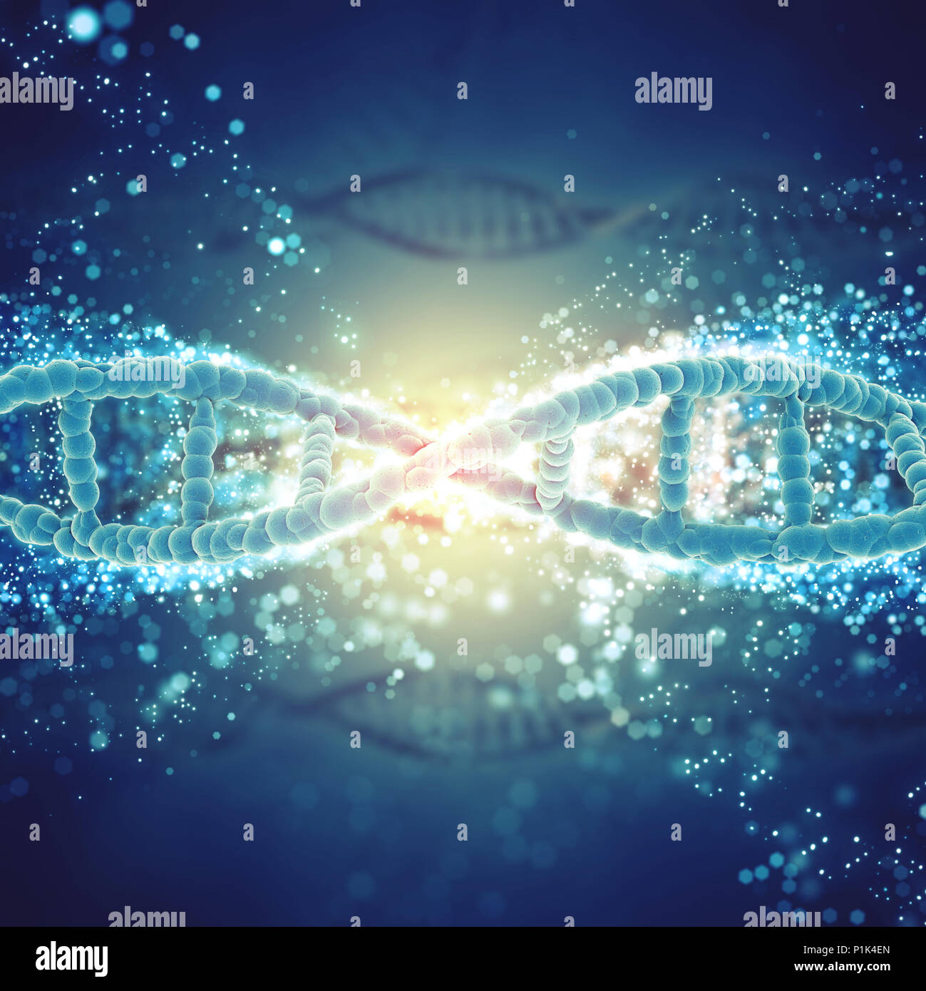 Formation médicale en 3D avec des brins d'ADN Banque D'Images