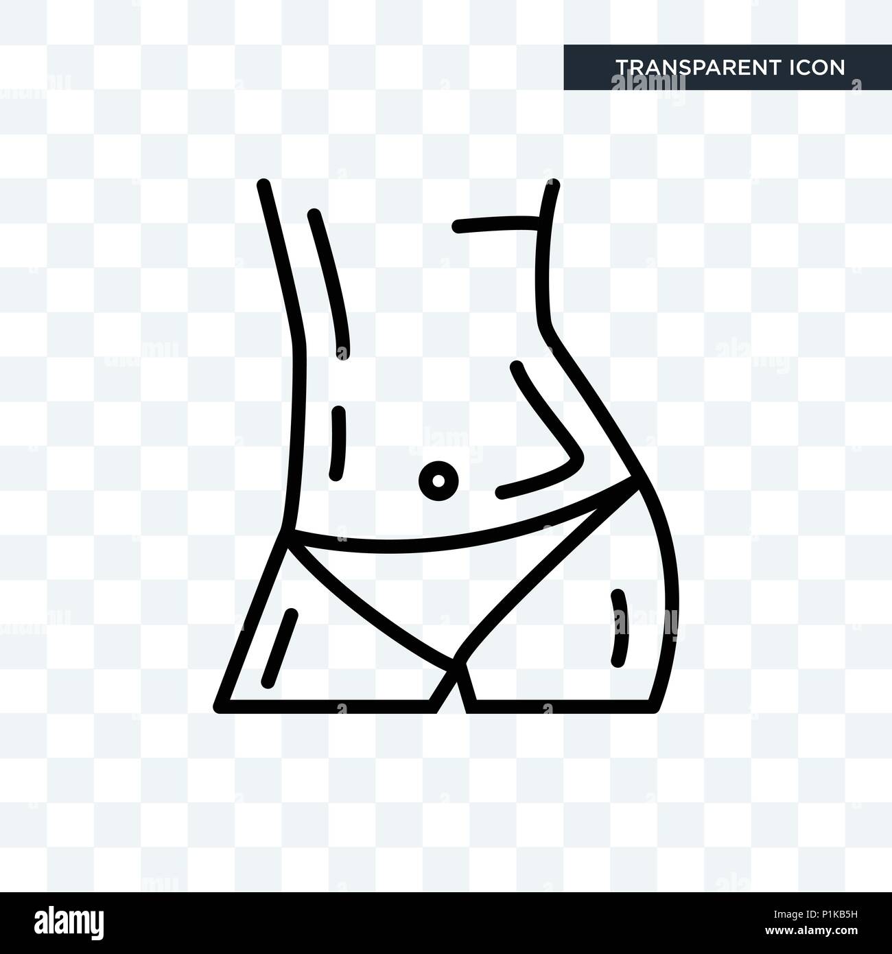 Les droits de l'Abdomen L'icône vecteur isolé sur fond transparent, les droits de l'Abdomen concept logo Illustration de Vecteur