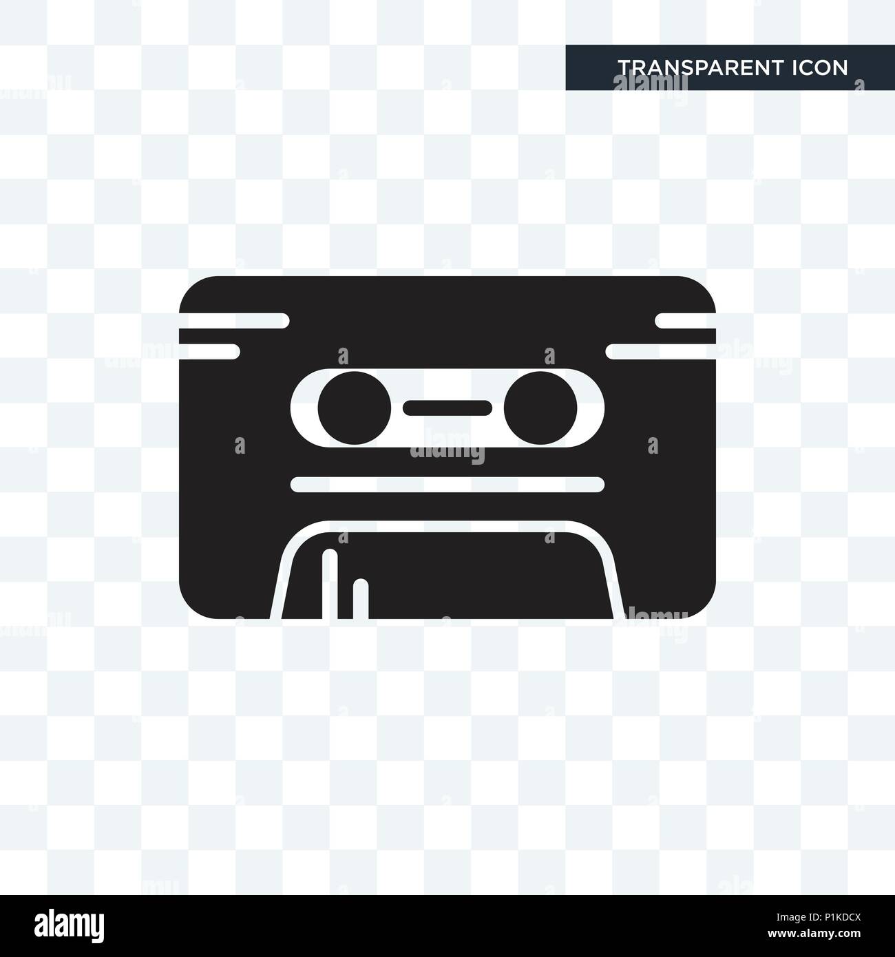 Icône vecteur cassette isolé sur fond transparent, concept logo Cassette Illustration de Vecteur