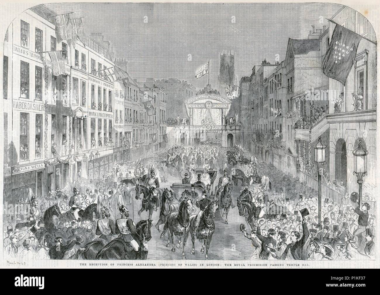 Bienvenue à Londres, La Princesse Alexandra, 1863. Artiste : Inconnu. Banque D'Images