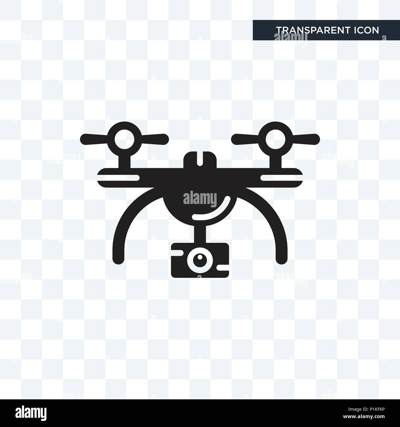 Icône vecteur Drone isolé sur fond transparent, logo concept de drone Image  Vectorielle Stock - Alamy