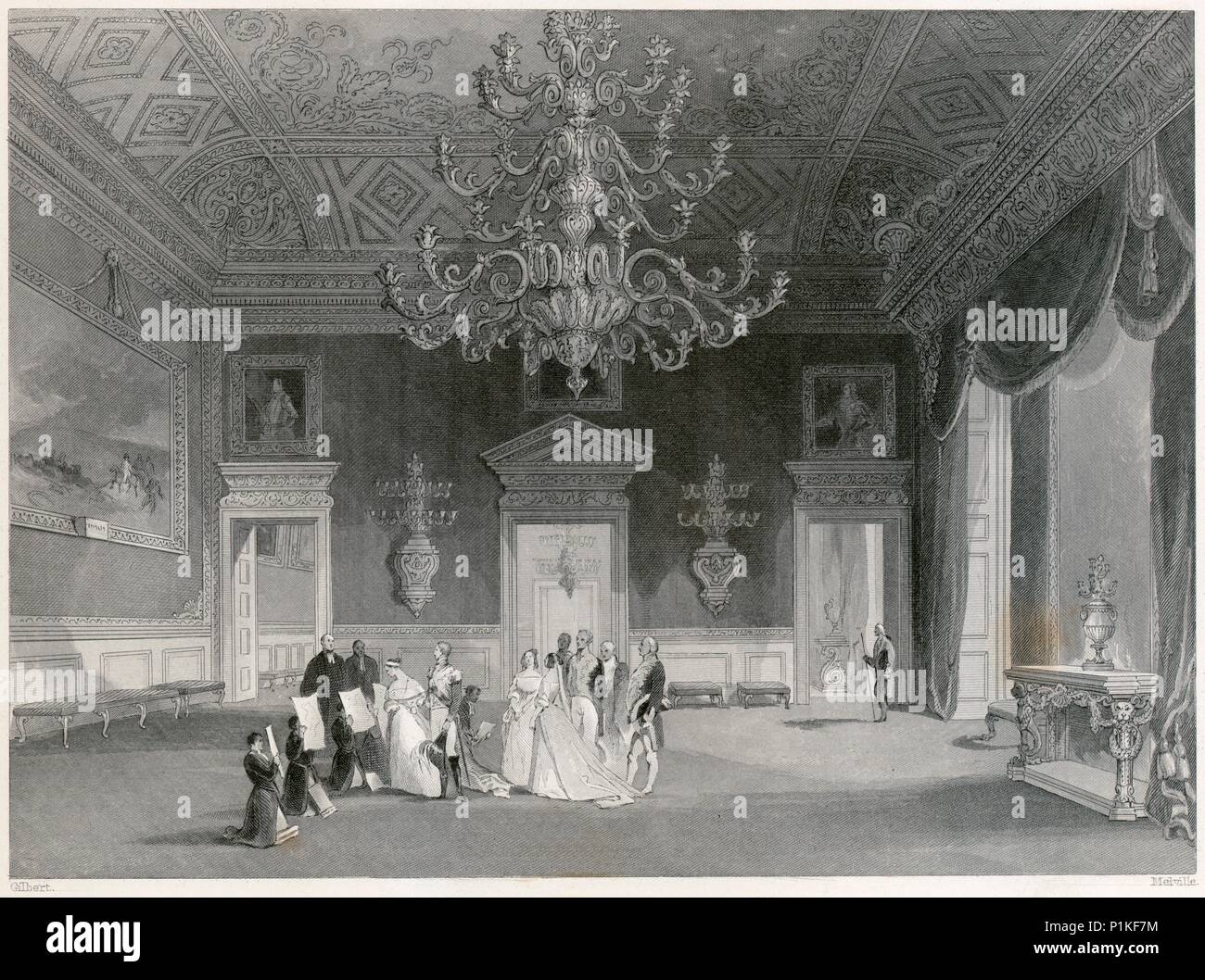 Adhésion de la reine Victoria, St James's Palace, Londres, 1837. Artiste : Inconnu. Banque D'Images